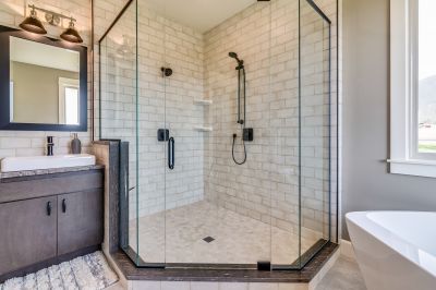 Black Frame Glass Shower